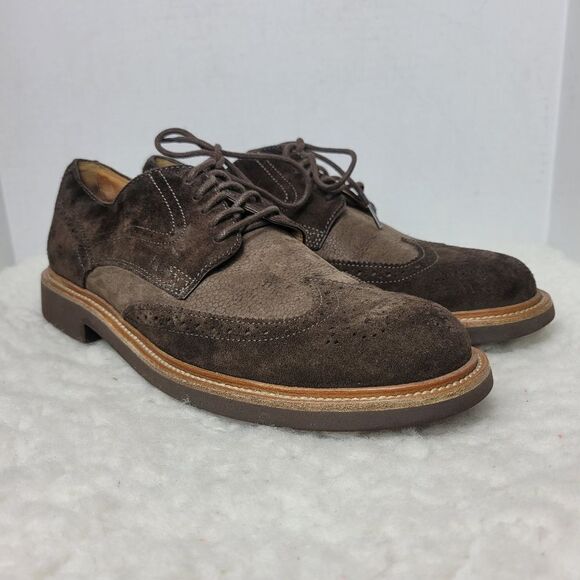 Tod's Men's Size 7 Brown Suede Wingtip Shoes Vibram Soles - Picture 1 of 12